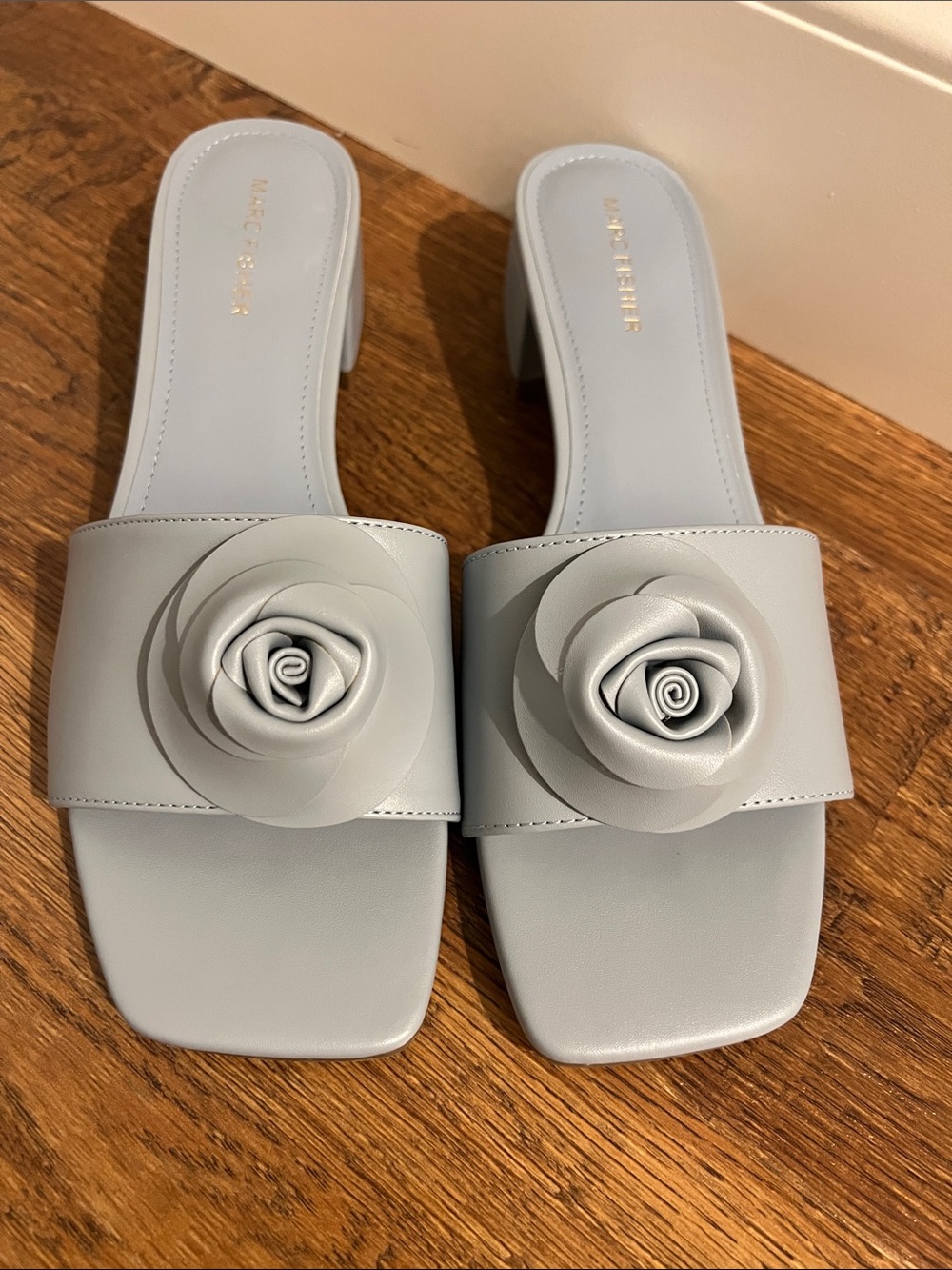 Marc Fisher Floral Accent Slide Sandals